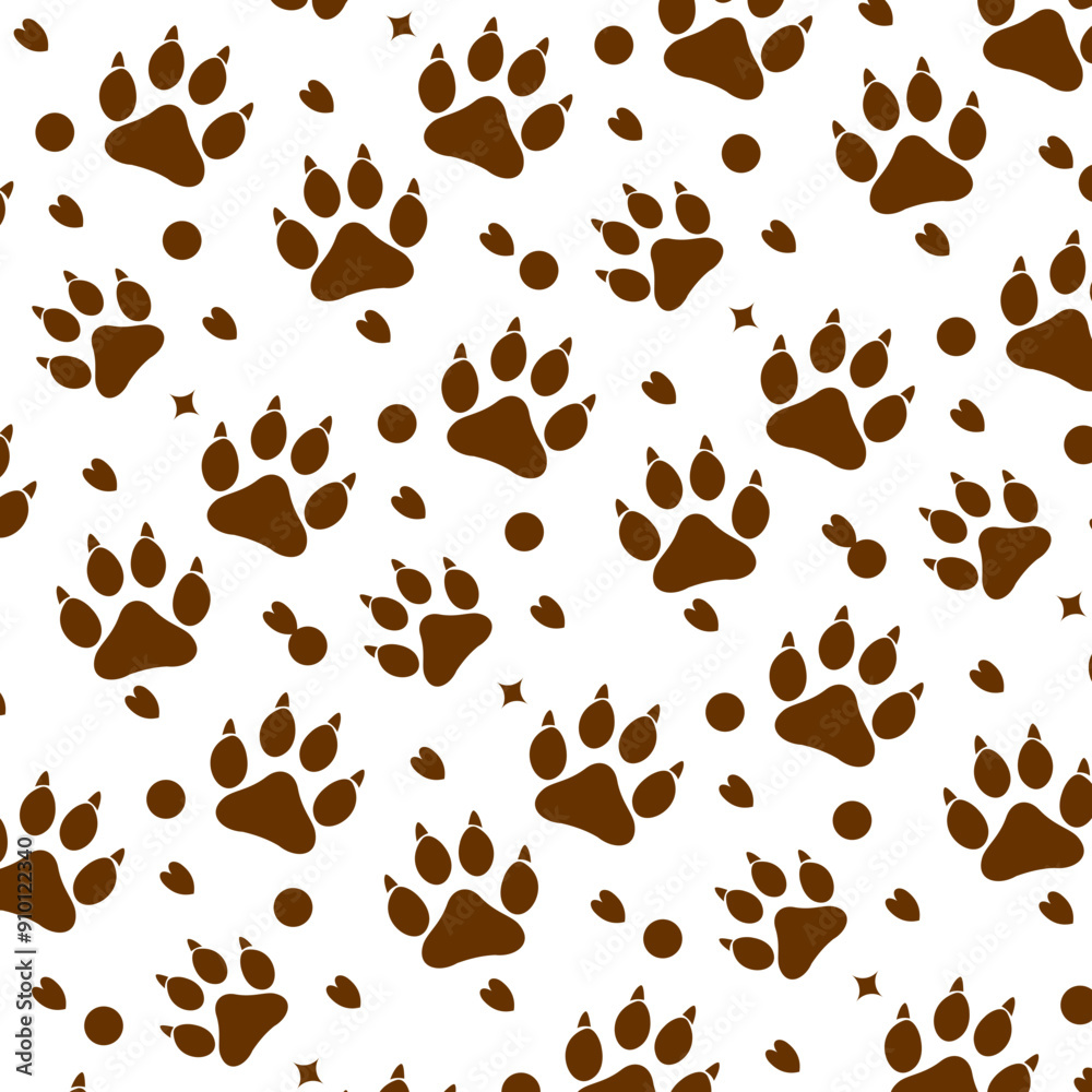 Paw of pet Footprint Pattern Paw of pet Footprint Pattern
