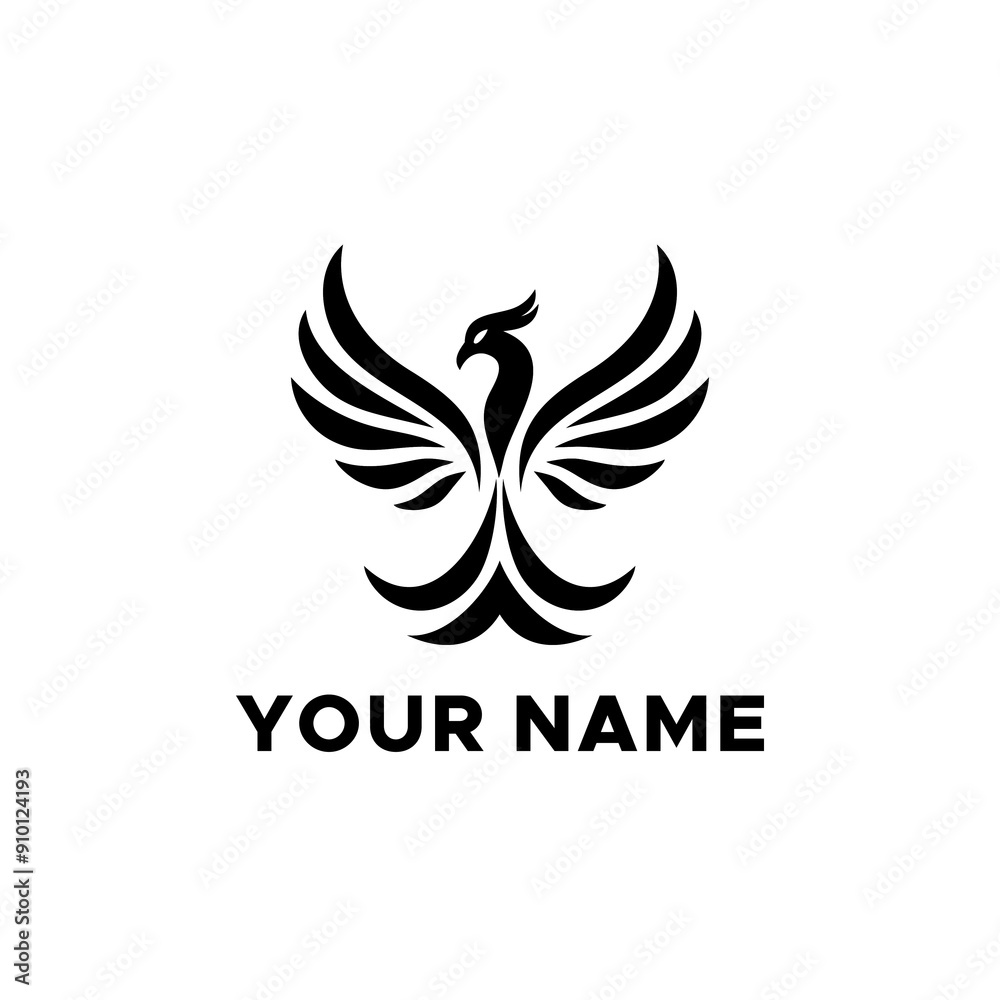 Black Phoenix Bird Vector Logo Black Phoenix Bird Vector Logo