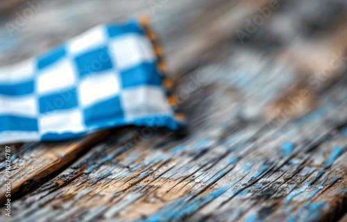 Weathered Blue and White Painted Wooden Planks With a Rustic Appearance