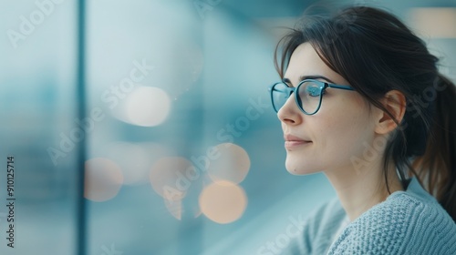 Smiling Woman in Gray Scarf Posing Indoors With Soft Natural Light