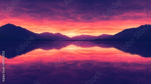 Serene Sunset Reflects on Still Lake Waters - Stunning Photography