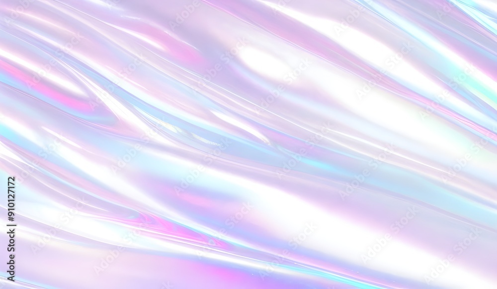 Holographic background seamless trendy iridescent light foil texture. Soft holographic pastel unicorn marble background pattern. Modern pearlescent blurry abstract swirl illustration.	
