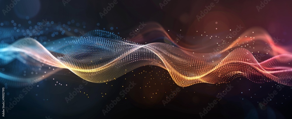 Abstract Colorful Waves of Light Against a Dark Background in Artistic Display Abstract Colorful Waves of Light Against a Dark Background in Artistic Display