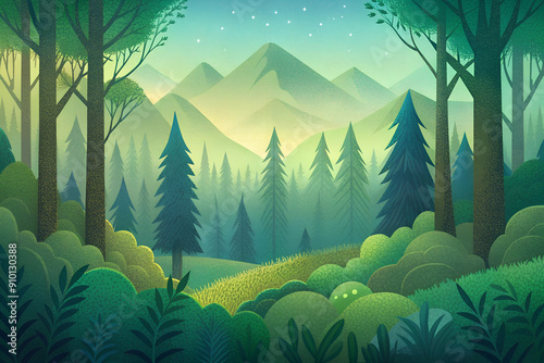 landscape with forest