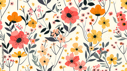 Obraz na płótnie flower pattern w salonie