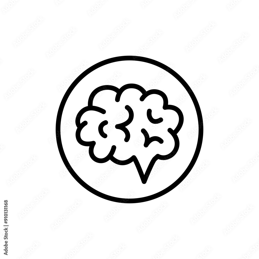 Brain outline icon suitable for info graphics, websites and print media and interfaces. Vector sign isolated on white background. Brain outline icon suitable for info graphics, websites and print media and interfaces. Vector sign isolated on white background.