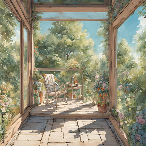 balcony in the garden