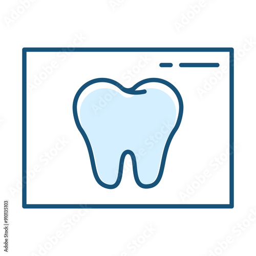 Dental x-ray line icon vector isolated. Simple symbol of a tooth. Concept of dentistry and oral health. Professional scan of teeth.