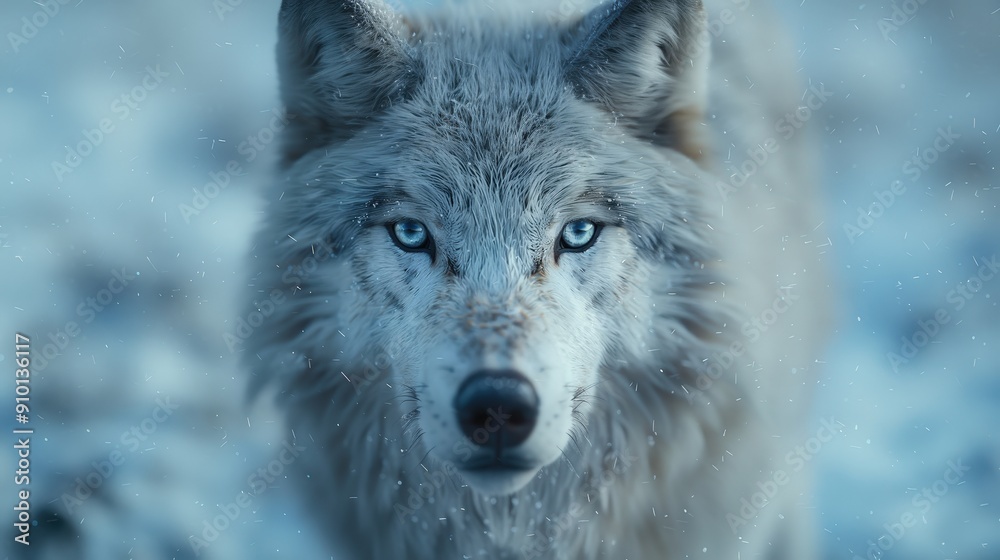Obraz premium wolf portraits, nature and animal, wolf and blue eyes