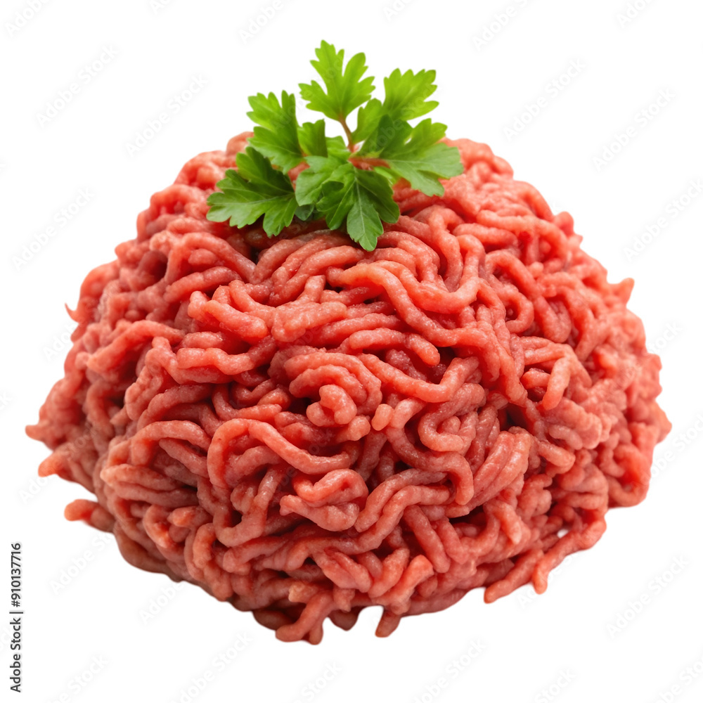 Minced meat pile top view Minced meat pile top view