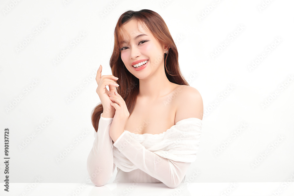 Beautiful young asian woman with clean fresh skin on white background, Face care, Facial treatment, Cosmetology, beauty and spa, Asian women portrait. Beautiful young asian woman with clean fresh skin on white background, Face care, Facial treatment, Cosmetology, beauty and spa, Asian women portrait.