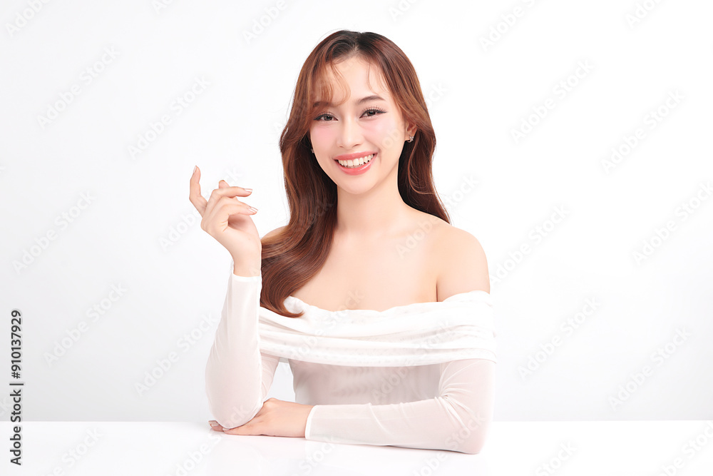 Beautiful young asian woman with clean fresh skin on white background, Face care, Facial treatment, Cosmetology, beauty and spa, Asian women portrait. Beautiful young asian woman with clean fresh skin on white background, Face care, Facial treatment, Cosmetology, beauty and spa, Asian women portrait.