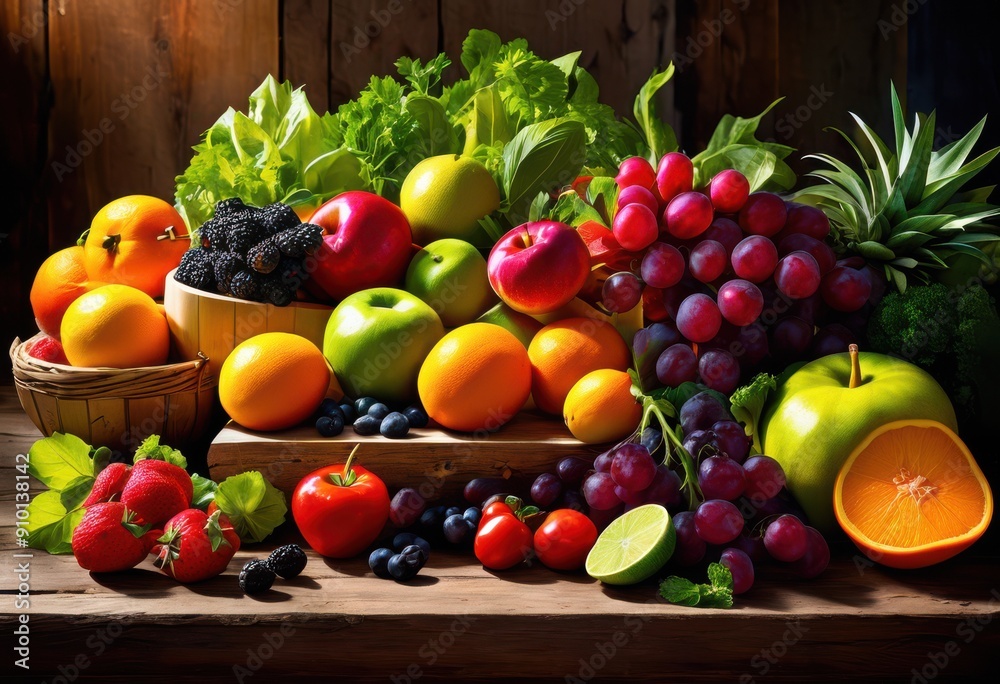 vibrant display fresh colorful ingredients showcasing rich array herbs eye catching arrangement, assortment, appealing, aesthetic, beauty, bright vibrant display fresh colorful ingredients showcasing rich array herbs eye catching arrangement, assortment, appealing, aesthetic, beauty, bright