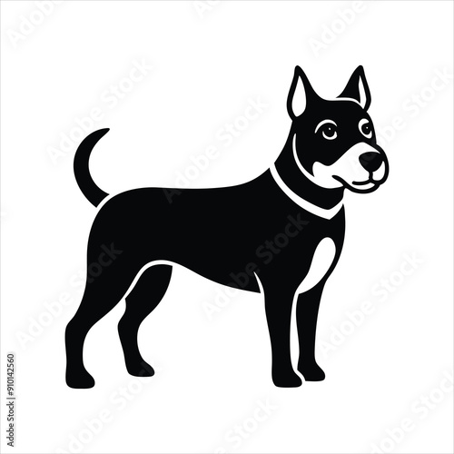 Dog  silhouette black  Vector of a dog isolated on a white background.