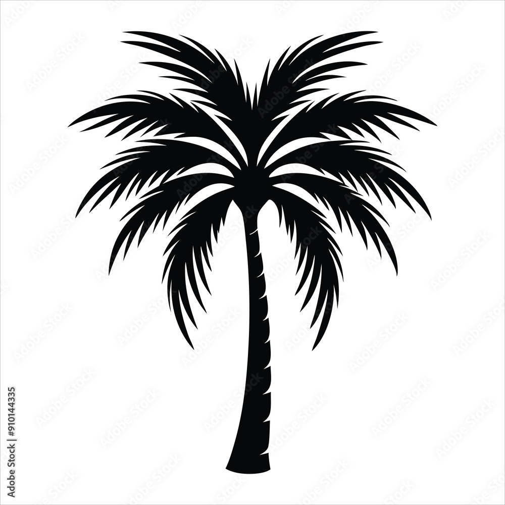 Obraz premium Palm tree silhouette vector illustration