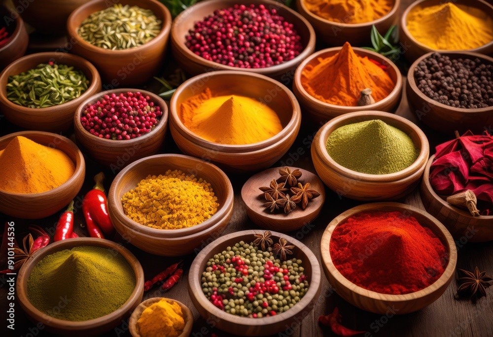 aesthetic arrangement colorful spices elegant display setting highlighting textures vibrant colors, stylish, jar, bowl, container, kitchen, table, decor, design aesthetic arrangement colorful spices elegant display setting highlighting textures vibrant colors, stylish, jar, bowl, container, kitchen, table, decor, design