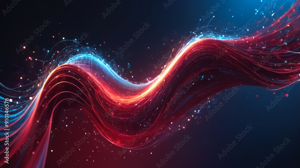 Fototapeta premium Luminous Digital Waves: A Futuristic Art Composition, Abstract, light, glow, curves, abstract background, technology background