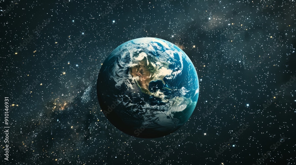 View of Earth from Space surrounded by the Milky Way View of Earth from Space surrounded by the Milky Way