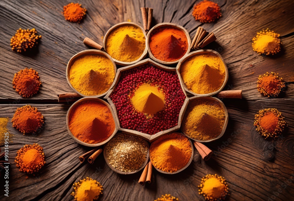 colorful spice patterns rustic wooden background showcasing intricate designs textures, backdrop, vibrant, decoration, ornament, detail, art, surface colorful spice patterns rustic wooden background showcasing intricate designs textures, backdrop, vibrant, decoration, ornament, detail, art, surface