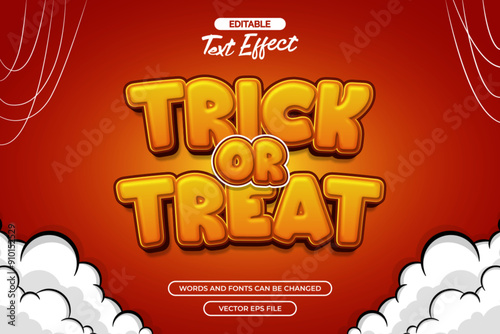 Trick or treat editable text effect vector