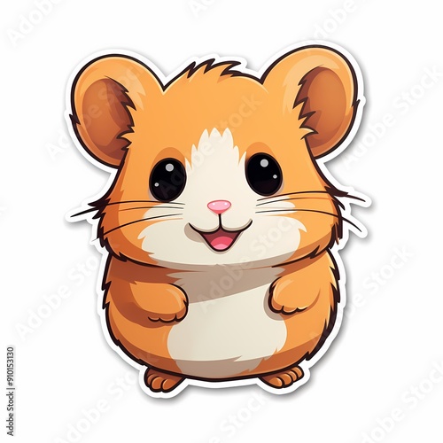 Adorable hamster illustration suitable for children's merchandise and playful designs.