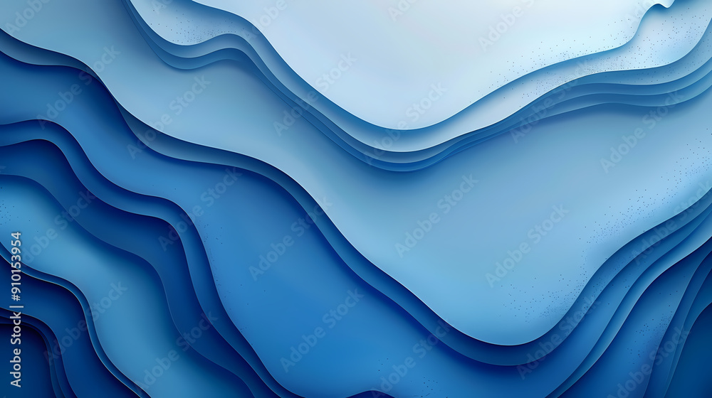 Obraz premium Abstract blue and white layered paper background with a 3D effect, creating a wavy pattern.