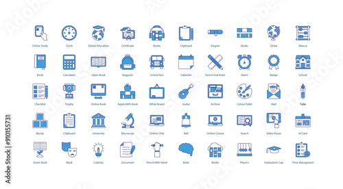 School and Education: Comprehensive Icon Set