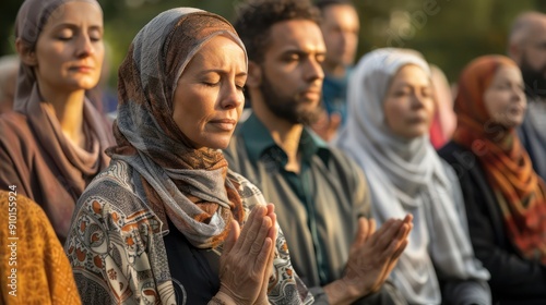 Interfaith prayer gathering with participants from various religious communities. 