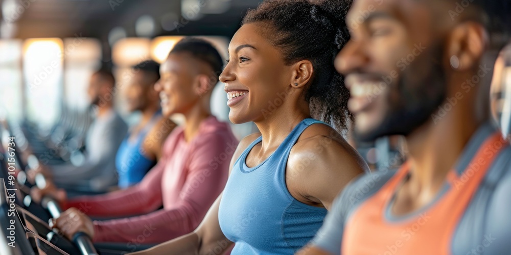 Group Fitness Training in a Modern Gym. Generative ai