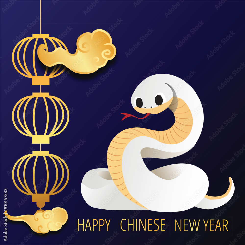 Chinese New Year 2025, the year of the snake, red and gold line art characters, simple hand-drawn Asian elements with craft (Chinese translation: Happy Chinese New Year 2025, year of the snake) Chinese New Year 2025, the year of the snake, red and gold line art characters, simple hand-drawn Asian elements with craft (Chinese translation: Happy Chinese New Year 2025, year of the snake)