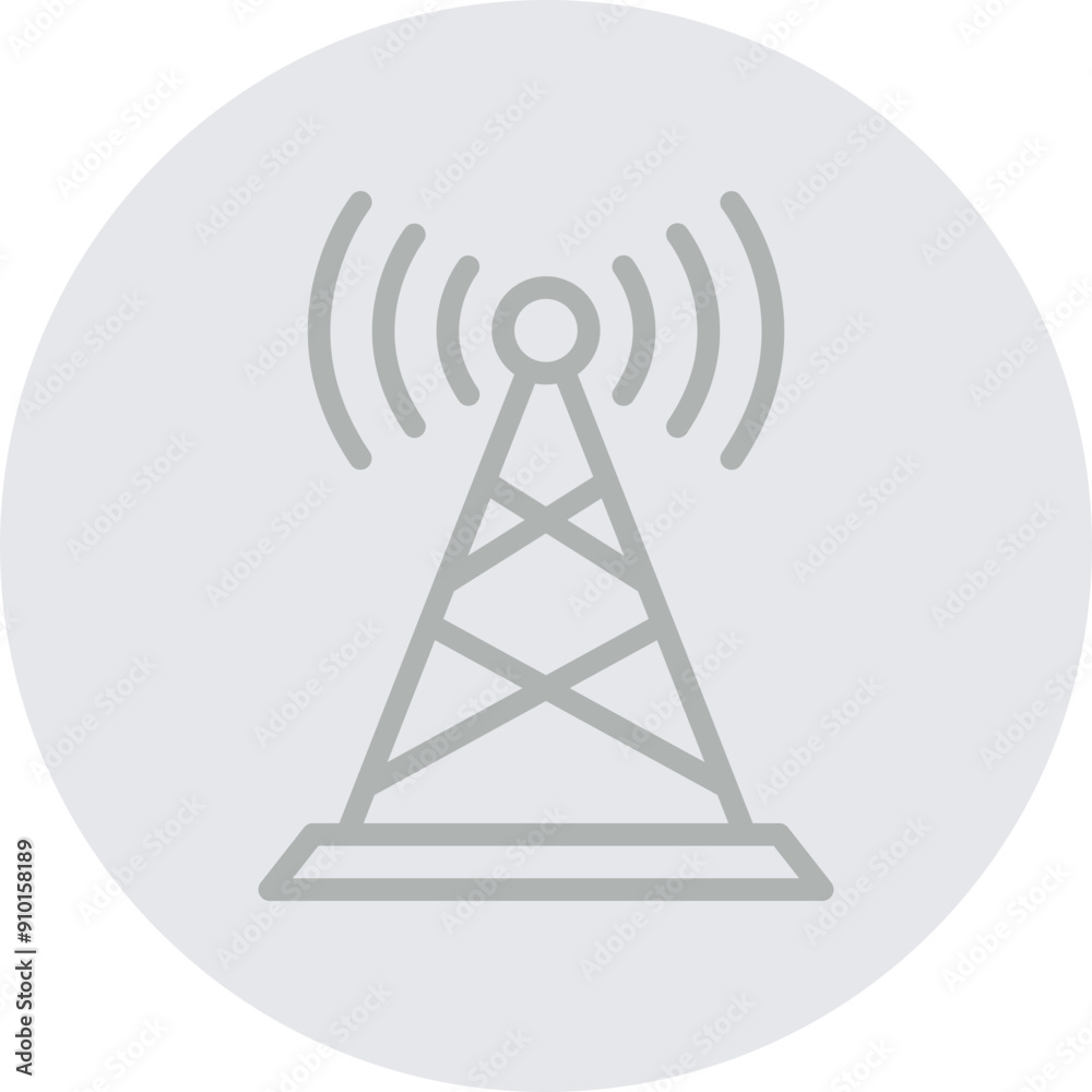 Radio tower Vector Line Grey Circle Grey Radio tower Vector Line Grey Circle Grey