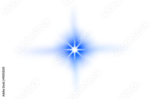 Elegant transparent blue light streaks and dynamic lens flares with soft glow effects

