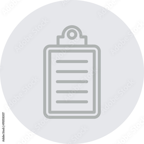 Clipboard Vector Line Grey Circle Grey