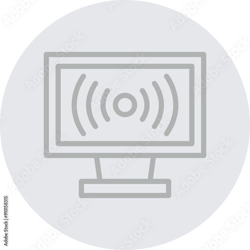 Broadcast Vector Line Grey Circle Grey