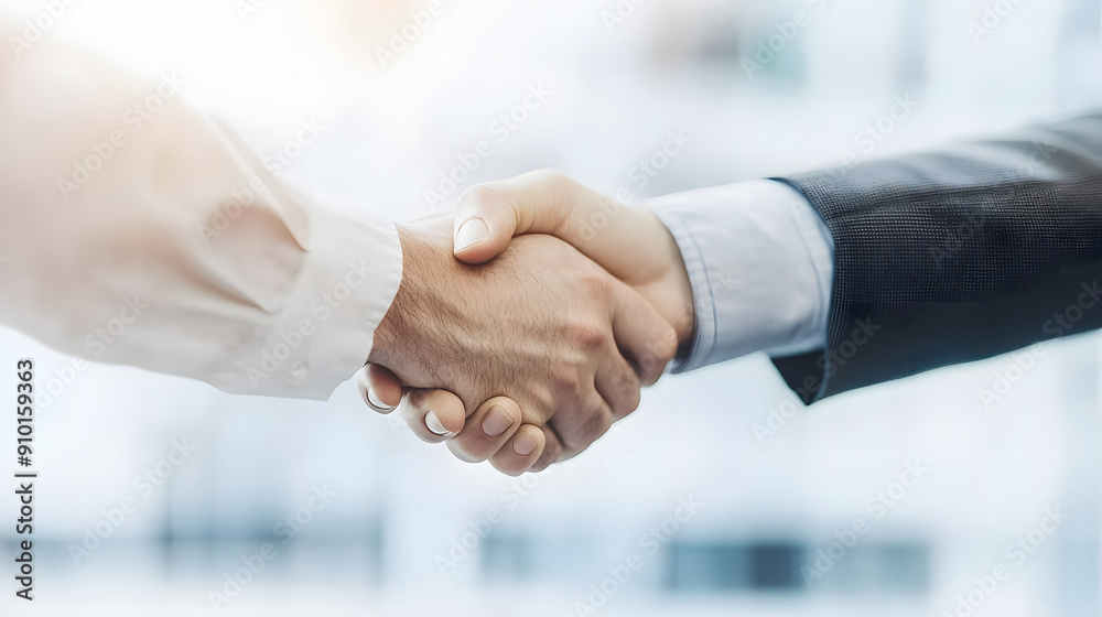 Symbolic Handshake Close-Up: A Respectful Farewell in an Exit Interview Symbolic Handshake Close-Up: A Respectful Farewell in an Exit Interview
