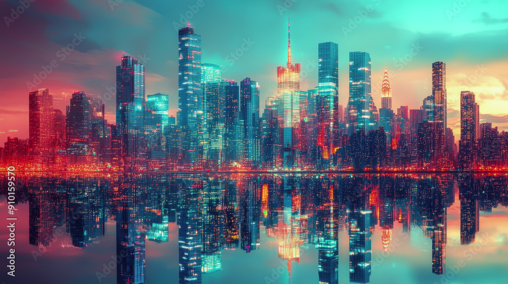 Fototapeta premium World Cities Day. a big city. megapolis