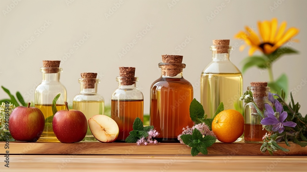Apple cider vinegar, witch hazel, tea tree oil, astringent ingredients Apple cider vinegar, witch hazel, tea tree oil, astringent ingredients