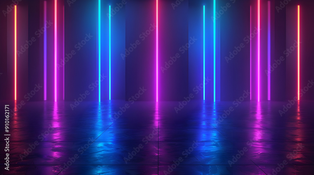 Neon Lights Abstract Background