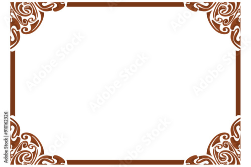 Border Frame Ornament Design with Brown Liquid Theme for Decoration