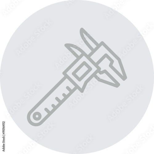 Caliper Vector Line Grey Circle Grey