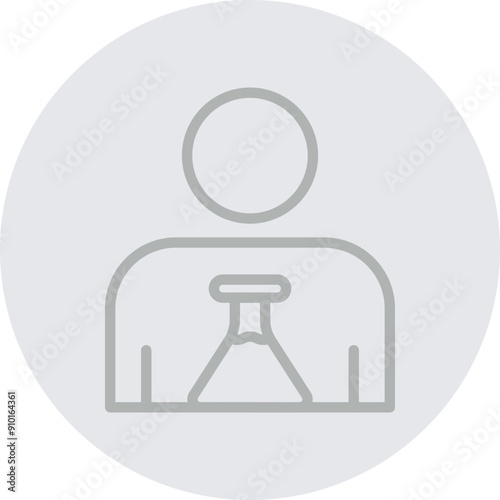 Scientist Vector Line Grey Circle Grey