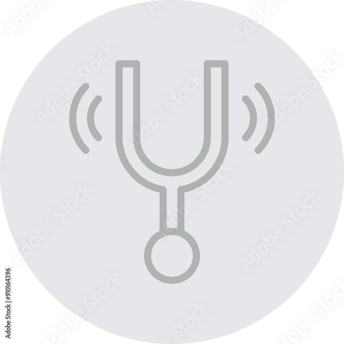 Tuning Fork Vector Line Grey Circle Grey