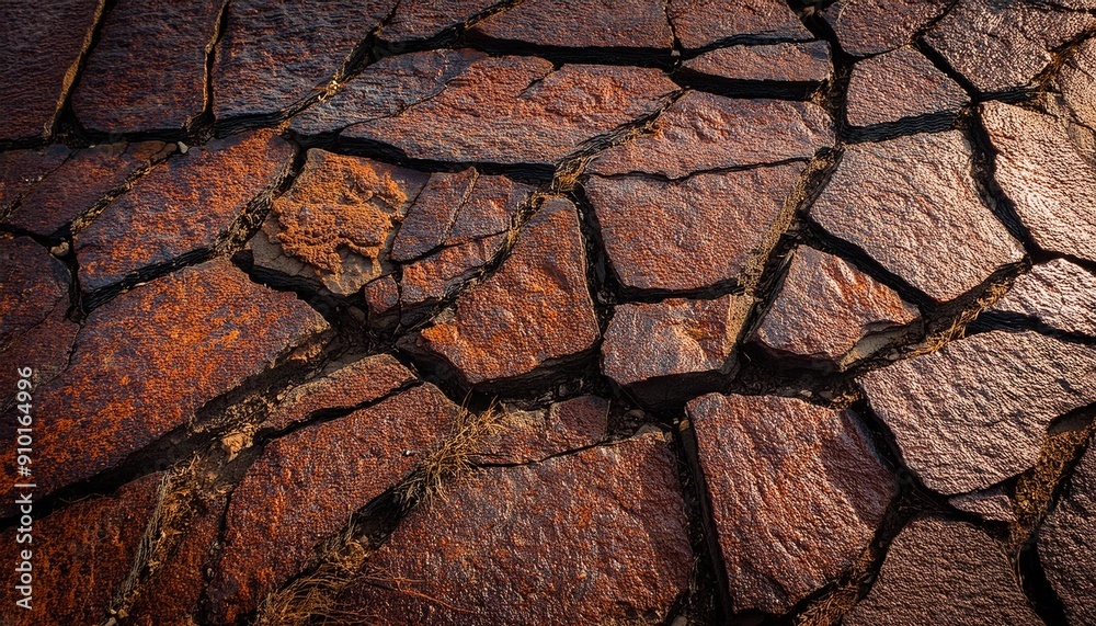 Detailed View: Rusty, Cracked Texture of Rock Surface Detailed View: Rusty, Cracked Texture of Rock Surface