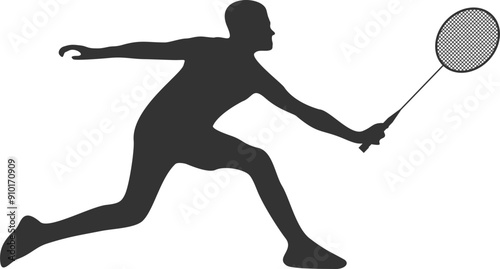 Badminton Athlete Silhouette