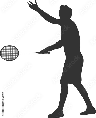 Badminton Athlete Silhouette