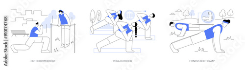 Fitness in college isolated cartoon vector illustrations se