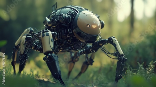 Robot Spider in the Forest