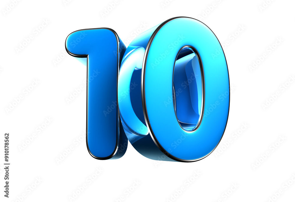 Blue number 10 3d illustration. Advertising signs. Product design. Product sales Blue number 10 3d illustration. Advertising signs. Product design. Product sales