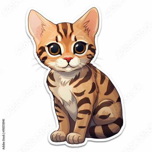 Adorable kitten illustration perfect for children's products, merchandise, and playful designs.