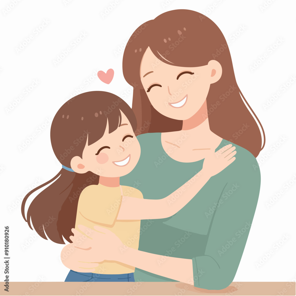 mother holds her son with care and love. Happy Mothers Day concept with mom and small boy. Vector illustration mother holds her son with care and love. Happy Mothers Day concept with mom and small boy. Vector illustration
